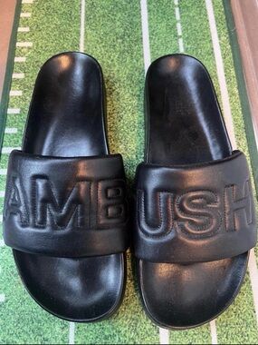 Men's AMBUSH Black Embossed Logo Slide Sandals - size 11